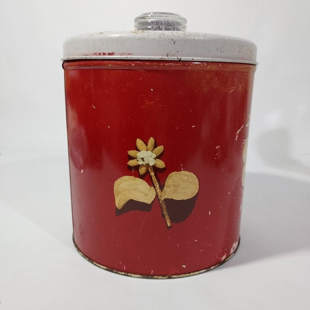 Saltine Cracker Pretzel Cookie Tin Blue Magic DRI NOB Krispy Kan Lid Red - Picture 8 of 8